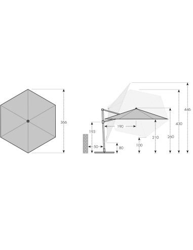 Zahradní slunečník Active 370 cm s boční tyčí | DOPPLER CZ