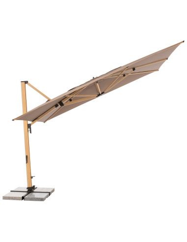 Zahradní slunečník Alu Wood 4x3m s boční tyčí | DOPPLER CZ