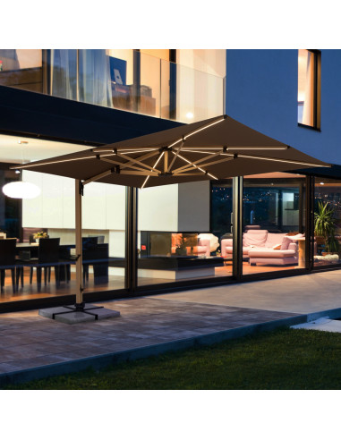 Zahradní slunečník Alu Wood 4x3m s boční tyčí | DOPPLER CZ