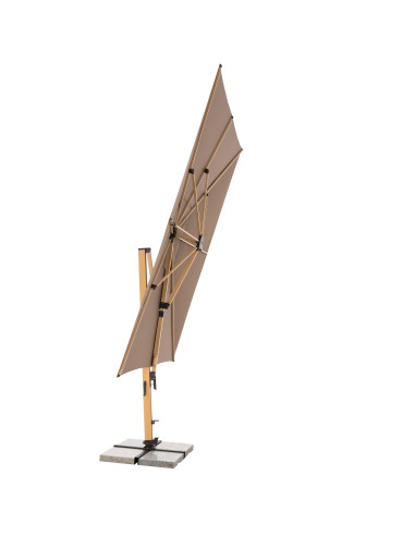 Zahradní slunečník Alu Wood 4x3m s boční tyčí | DOPPLER CZ