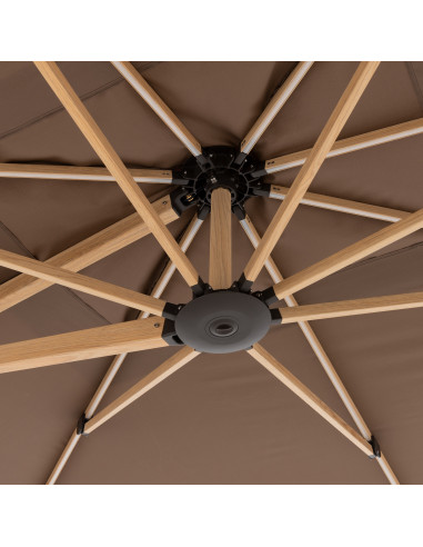 Zahradní slunečník Alu Wood 4x3m s boční tyčí | DOPPLER CZ