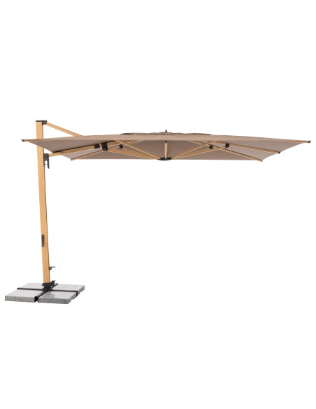 Zahradní slunečník Alu Wood 4x3m s boční tyčí | DOPPLER CZ