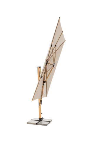 Zahradní slunečník Alu Wood 4x3m s boční tyčí | DOPPLER CZ