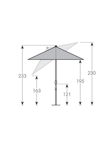 Active 210x140 cm Zahradní slunečník středový | DOPPLER CZ