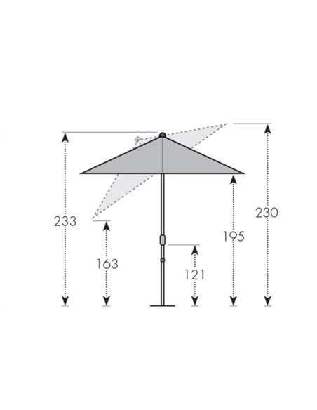 Active 210x140 cm Zahradní slunečník středový | DOPPLER CZ