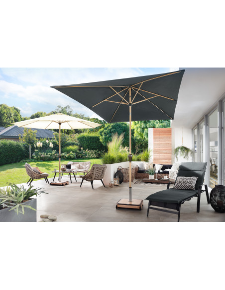 Alu Wood 3x2 m Zahradní slunečník středový | DOPPLER CZ