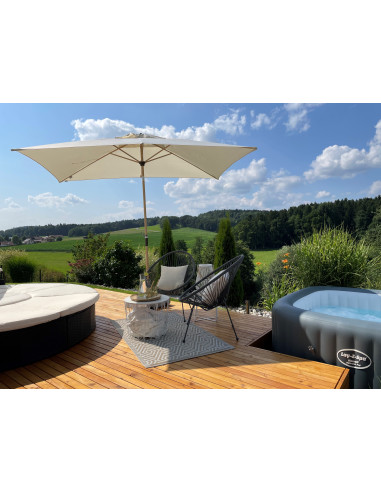 Alu Wood 3x2 m Zahradní slunečník středový | DOPPLER CZ