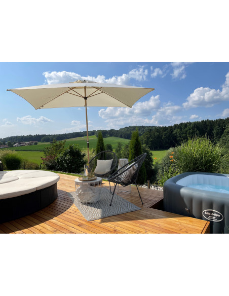 Alu Wood 3x2 m Zahradní slunečník středový | DOPPLER CZ