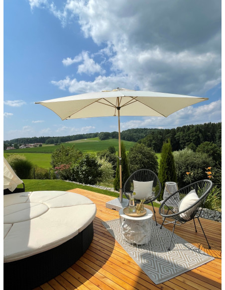 Alu Wood 3x2 m Zahradní slunečník středový | DOPPLER CZ