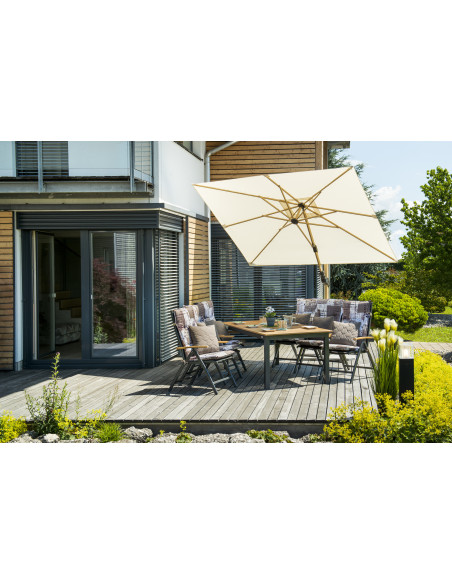 Zahradní slunečník Alu Wood 220 x 300 s boční tyčí | DOPPLER