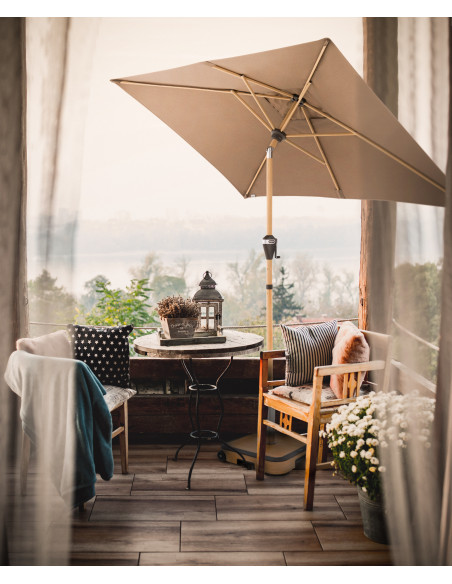 Alu Wood 210x140 cm Zahradní slunečník středový | DOPPLER CZ