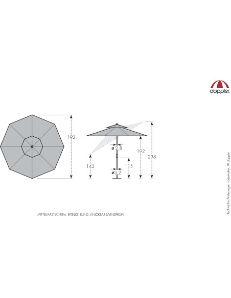 WINDPROFI NEO 2 m Plážový slunečník | DOPPLER CZ