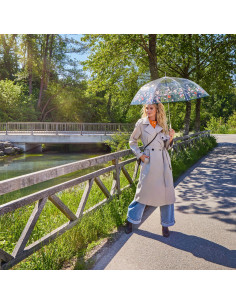 Fiber Long AC Transparent Floral Dreams | Dámský průhledný deštník | Doppler CZ 2