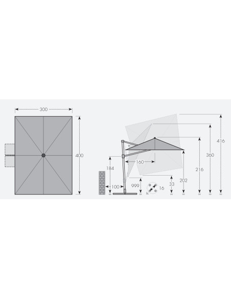 LIFE 300 x 400 cm  Zahradní slunečník | DOPPLER CZ