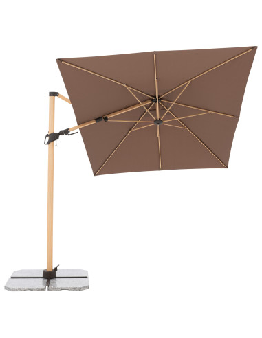 Zahradní slunečník Alu Wood 220 x 300 s boční tyčí | DOPPLER