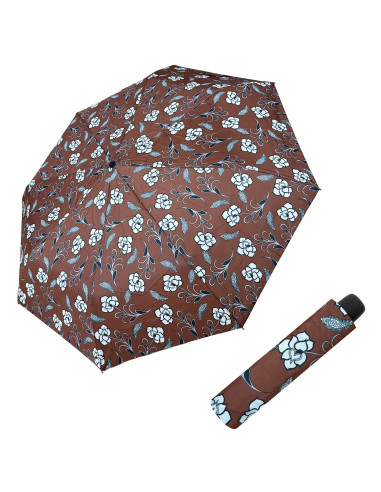 Hit Mini Flowers Brown| Dámský skládací deštník | Doppler CZ