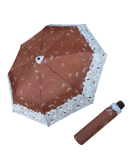 Hit Mini Flowers Brown| Dámský skládací deštník | Doppler CZ