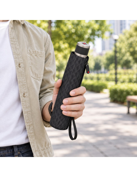 Knirps Chrome Matt Manual Prism Black - elegantní skládací deštník | Doppler CZ
