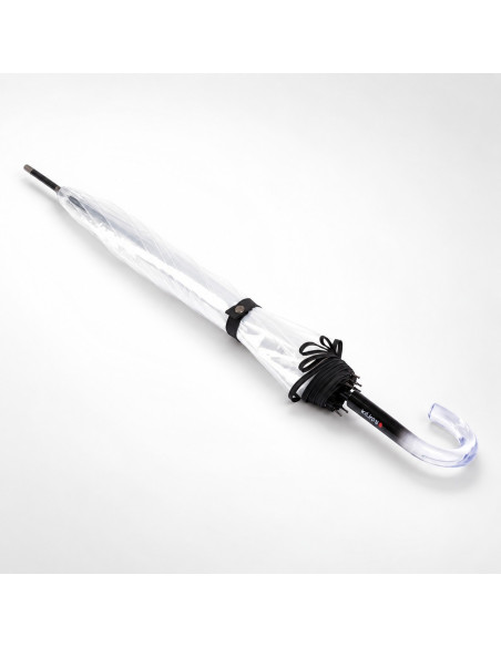 Knirps C.760 Stick Transparent Solid black | Dámský průhledný deštník | Doppler CZ