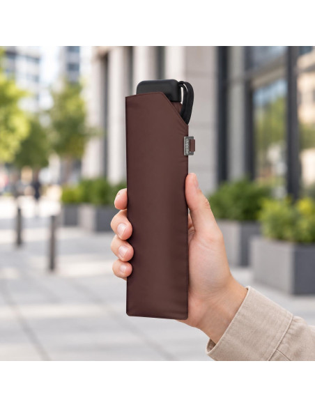 Carbonsteel Mini Slim Dark Chocolate  | Dámský deštník | Doppler CZ