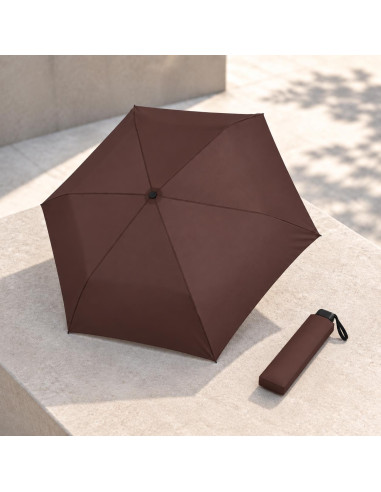 Carbonsteel Mini Slim Dark Chocolate  | Dámský deštník | Doppler CZ