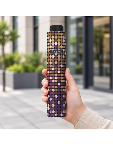 Fiber Havanna Twinkle blue | Dámský skládací deštník | Doppler CZ