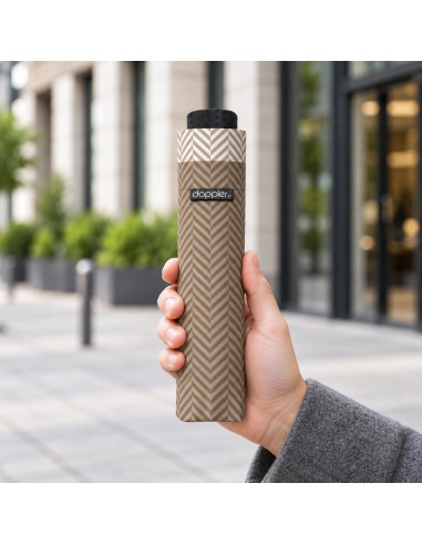 Fiber Havanna Chevron Sand| Dámský skládací deštník | Doppler CZ