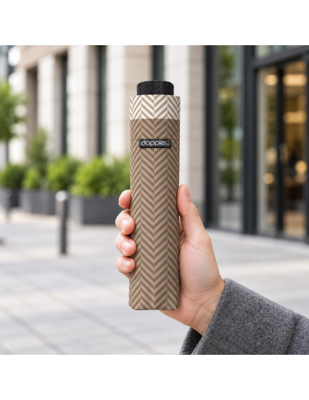 Fiber Havanna Chevron Sand| Dámský skládací deštník | Doppler CZ