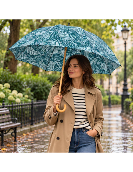 Nature long automatic Calm Leaves - dámský EKO deštník| Doppler CZ