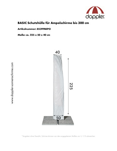 Slunečníkový obal Basic do 300 cm výkyvný | Doppler CZ