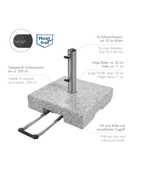 Žulový stojan TROLLEY 50 kg | Žulové stojany | DOPPLER CZ