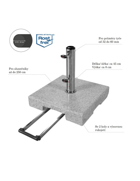 Žulový stojan TROLLEY 40 kg | Žulové stojany | DOPPLER CZ