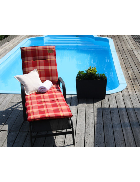 PESARO lehátko antracit káro | Kovová lehátka | Doppler