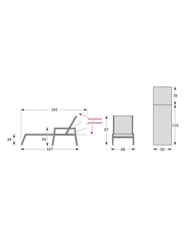PESARO lehátko antracit káro | Kovová lehátka | Doppler