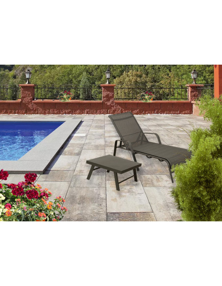 PESARO lehátko antracit káro | Kovová lehátka | Doppler