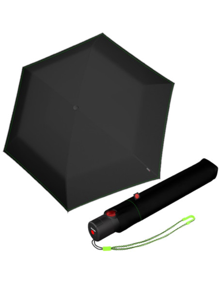 KNIRPS U200 Neon black | Plně automatický deštník | Doppler