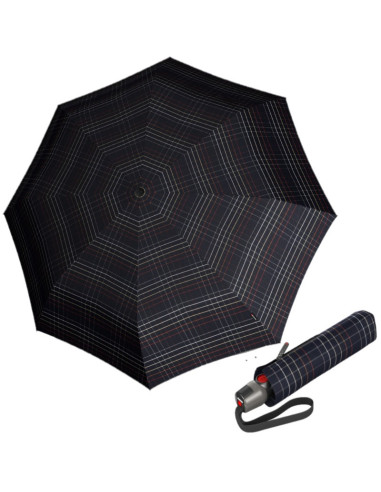 KNIRPS T200 Check black | Plně automatický deštník | Doppler