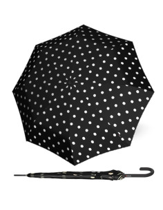 Knirps Dot art black | Holový vystřelovací deštník | Doppler