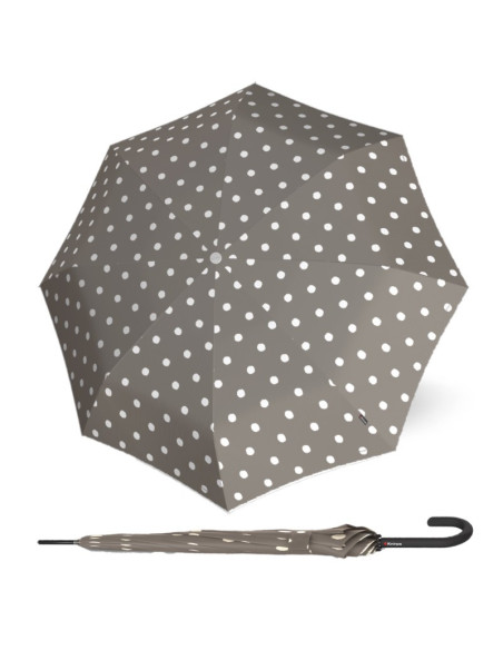 Knirps Dot art taupe | Holový vystřelovací deštník | Doppler