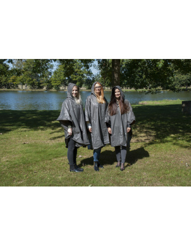 Pončo pro dospělé do 150 cm vel. XS/S  šedé | Doppler CZ