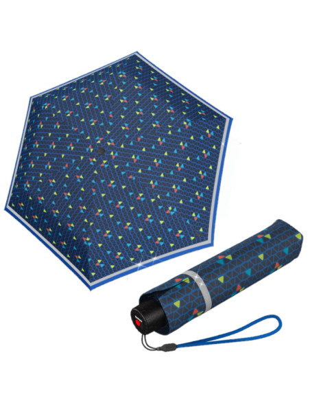 Knirps Rookie Triple Blue Reflective |  lehký skládací deštník | Doppler