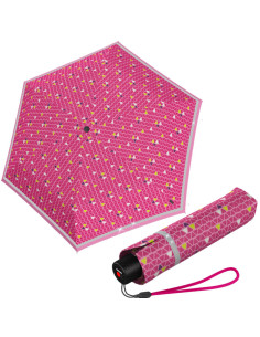 Knirps Rookie Triple Pink Reflective |  lehký skládací deštník | Doppler