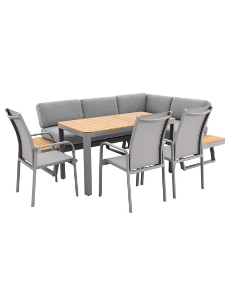 EXPERT PLUS AVERSA TEAK - 6-dílná hliníková jídelní souprava | Doppler CZ