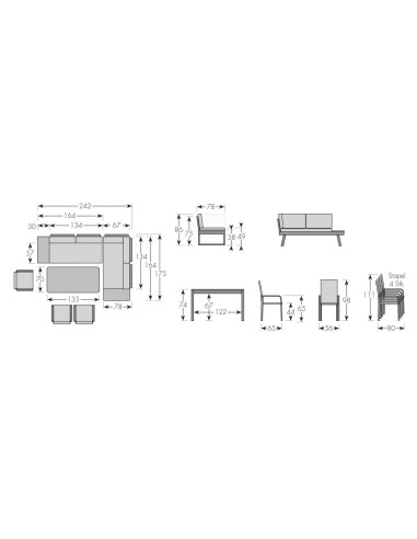 EXPERT PLUS AVERSA TEAK - 6-dílná hliníková jídelní souprava | Doppler CZ