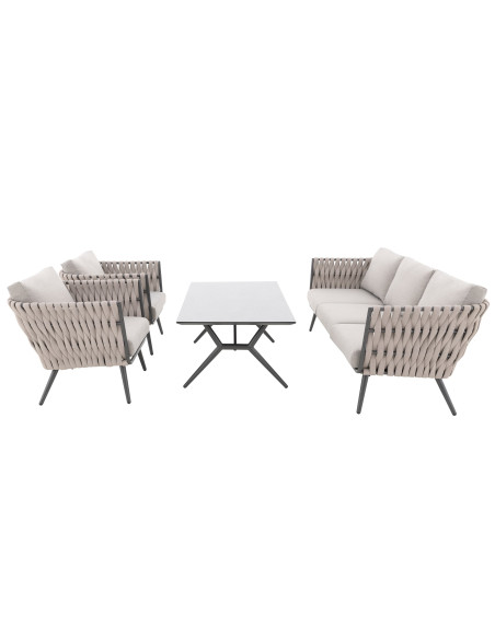 RIVA EXPERT set - hliníková zahradní souprava antracit/šedá | Doppler CZ