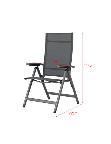 AVANTAGE - hliníkové polohovací křeslo antracit | DOPPLER