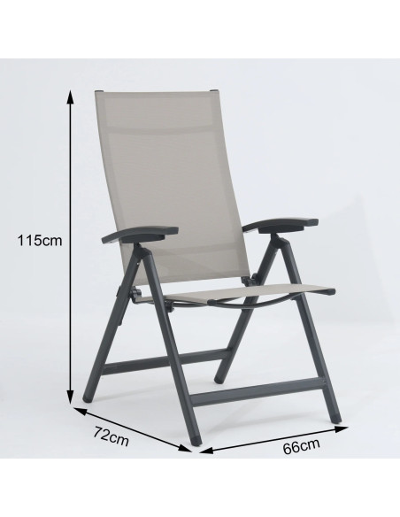 AVANTAGE - hliníkové polohovací křeslo antracit | DOPPLER