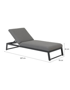 Melia LIKA-TEX® šedé | Luxusní zahradní lehátko | Doppler CZ 2