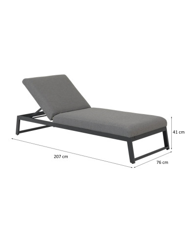 Melia LIKA-TEX® šedé | Luxusní zahradní lehátko | Doppler CZ