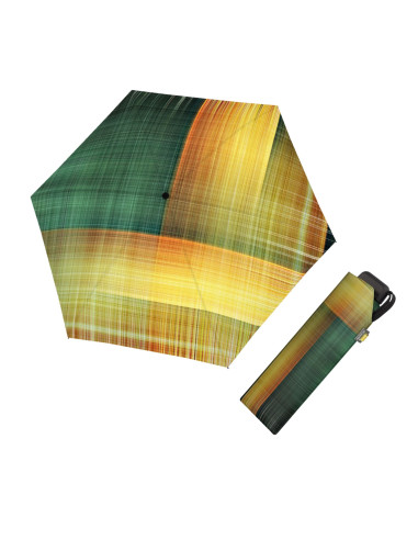 Carbonsteel Mini Slim Noble Check Gold | Dámský deštník | Doppler CZ